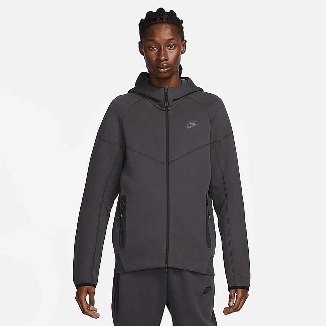 МЪЖКО ГОРНИЩЕ NIKE TCH FLC FZ WR HOODIE ANTHRACITE