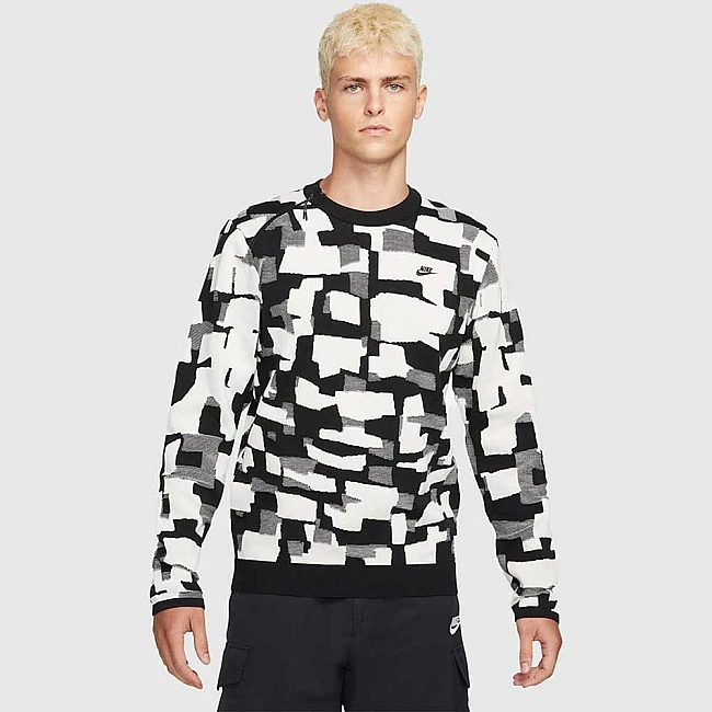 МЪЖКИ ПУЛОВЕР NIKE NSW TP ENG SWEATER AOJ BLACK/WHITE