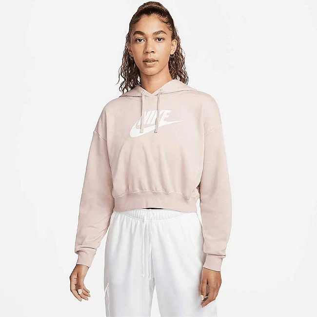 ДАМСКИ СУИТШЪРТ NIKE NSW CLUB FLC GX CROP HDY PINK
