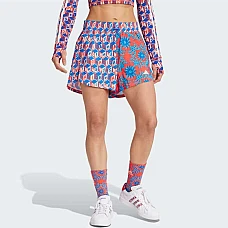 ДАМСКИ КЪСИ ПАНТАЛОНИ ADIDAS IN3748 FARM SHORTS ЧЕРВЕНИ/СИНИ