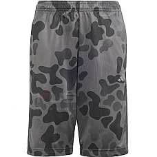 ДЕТСКИ КЪСИ ПАНТАЛОНИ ЗА МОМЧЕ ADIDAS IP3982 J TR-ES AOP SH СИВИ