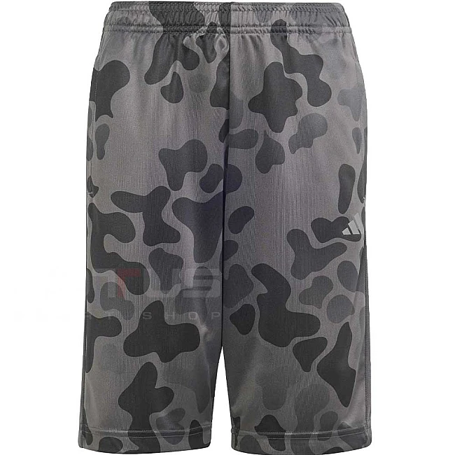 ДЕТСКИ КЪСИ ПАНТАЛОНИ ЗА МОМЧЕ ADIDAS IP3982 J TR-ES AOP SH СИВИ