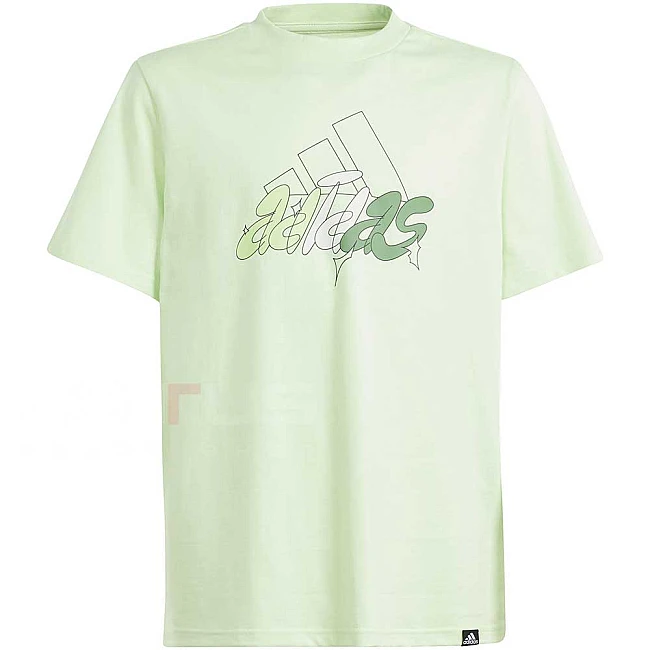 ДЕТСКА ТЕНИСКА ЗА МОМЧЕ ADIDAS IM8336 GFX ILLUSTRATED СВЕТЛОЗЕЛЕНА