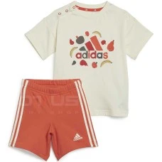 БЕБЕШКИ СПОРТЕН ЕКИП ЗА МОМИЧЕ ADIDAS IS2681 I FRUIT T SET БЕЖОВ/ЧЕРВЕН