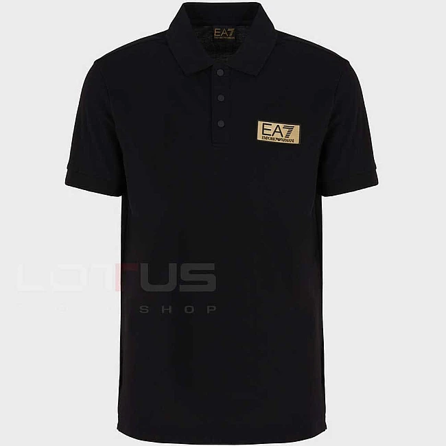 МЪЖКА ТЕНИСКА EA7 EMPORIO ARMANI 3DPF02 TRAIN GOLD LABEL M POLO PIMA PQ ЧЕРНА