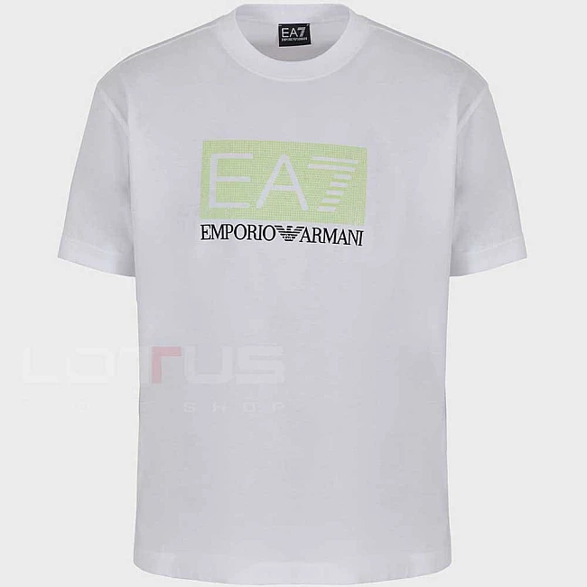 МЪЖКА ТЕНИСКА EA7 EMPORIO ARMANI 3DPT40 TRAIN LOGO SERIES M PREMIUM TEE SS БЯЛА