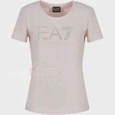 ДАМСКА ТЕНИСКА EA7 EMPORIO ARMANI 3DTT21 TRAIN LOGO SERIES W TEE SS FANCY STRASS РОЗОВА