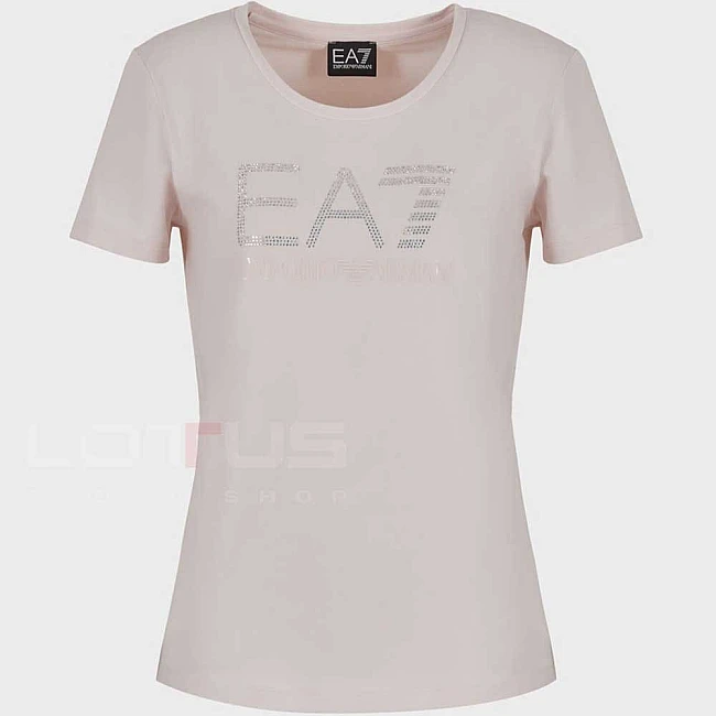 ДАМСКА ТЕНИСКА EA7 EMPORIO ARMANI 3DTT21 TRAIN LOGO SERIES W TEE SS FANCY STRASS РОЗОВА