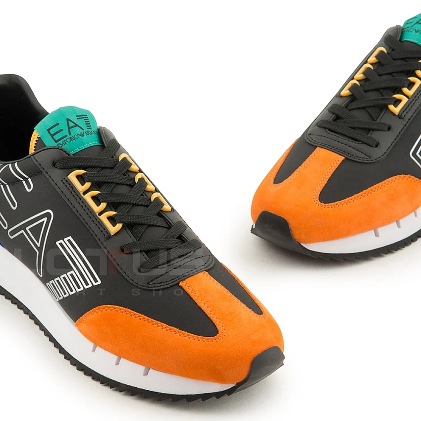 МЪЖКИ МАРАТОНКИ EA7 EMPORIO ARMANI X8X101 BLACK&WHITE VINTAGE ЧЕРНИ/СИНИ/ОРАНЖЕВИ