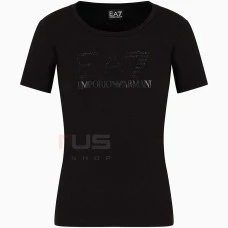 ДАМСКА ТЕНИСКА EA7 EMPORIO ARMANI 3DTT21 TRAIN LOGO SERIES W TEE SS FANCY STRASS ЧЕРНА