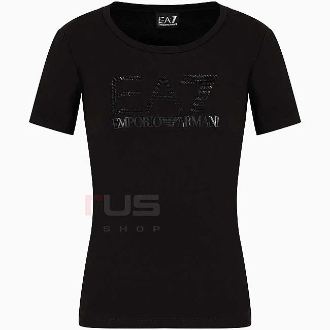 ДАМСКА ТЕНИСКА EA7 EMPORIO ARMANI 3DTT21 TRAIN LOGO SERIES W TEE SS FANCY STRASS ЧЕРНА