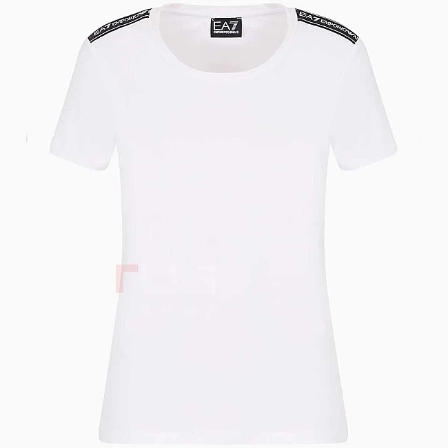 ДАМСКА ТЕНИСКА EA7 EMPORIO ARMANI 3DTT44 TRAIN LOGO SERIES W TEE SS TAPE БЯЛА