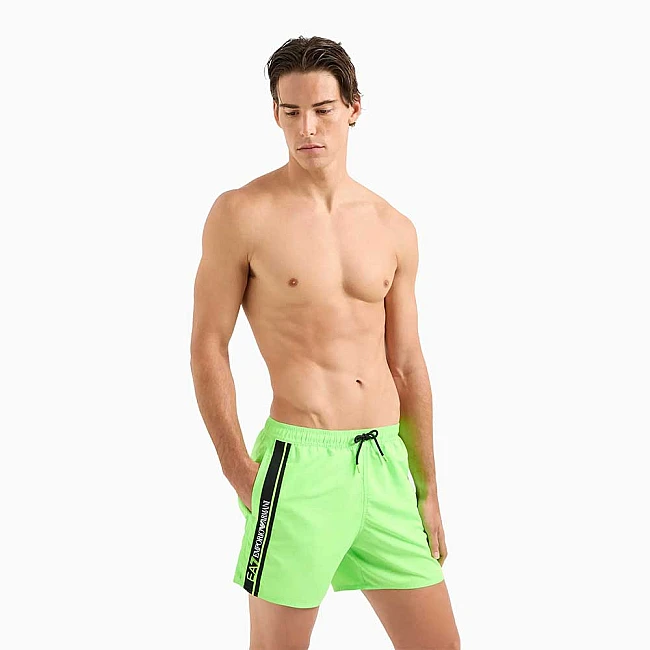 МЪЖКИ ПЛУВНИ ШОРТИ EA7 EMPORIO ARMANI 902000 MENS WOVEN BOXER ЕЛЕКТРИКОВО ЗЕЛЕНИ