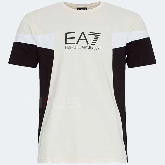 МЪЖКА ТЕНИСКА EA7 EMPORIO ARMANI 3DPT10 TRAIN SUMMER BLOCK TEE SS БЕЖОВА