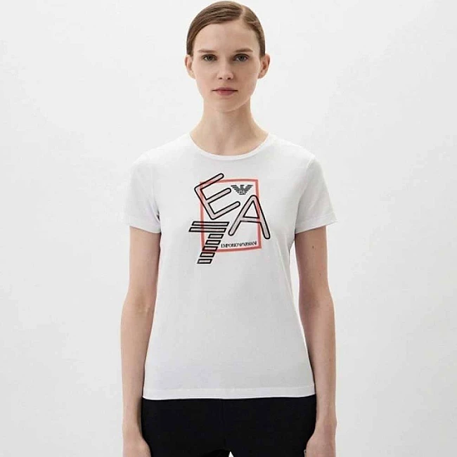 ДАМСКА ТЕНИСКА EA7 EMPORIO ARMANI 3DTT32 TRAIN LOGO SERIES W TEE SS BOX LOGO CROSSOVER БЯЛА