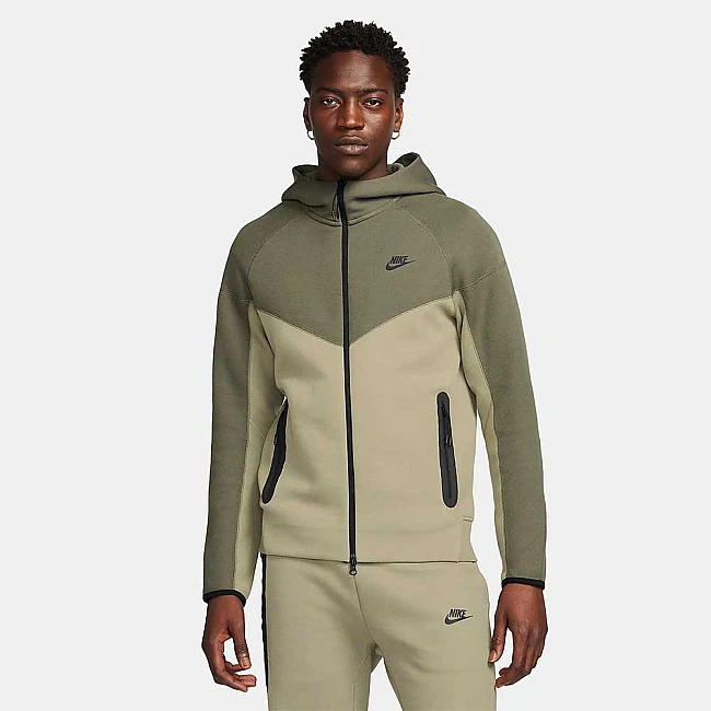 МЪЖКО ГОРНИЩЕ NIKE TCH FLC FZ WR HOODIE МАСЛИНЕНО ЗЕЛЕНО
