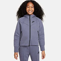 ДЕТСКО ГОРНИЩЕ ЗА МОМИЧЕ NIKE NSW TCH FLC HD FZ LS СИВО-СИНЬО