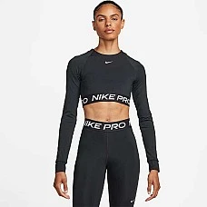 ДАМСКА БЛУЗА NIKE PRO DF 365 CROP LS ЧЕРНА