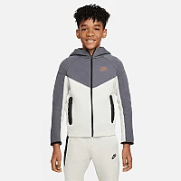 ДЕТСКО ГОРНИЩЕ ЗА МОМЧЕ NIKE NSW TECH FLC FZ ТЪМНОСИВ/БЕЖОВ