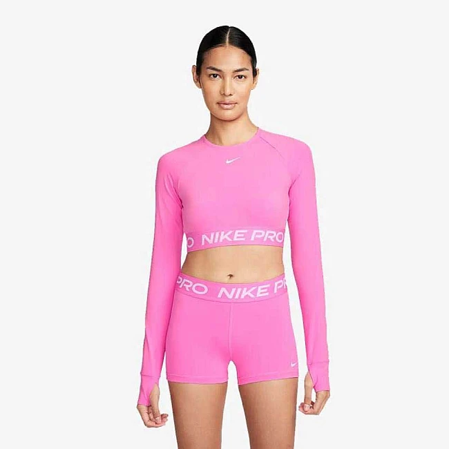 ДАМСКА БЛУЗА NIKE PRO DF 365 CROP LS РОЗОВА