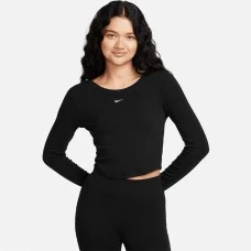 ДАМСКА БЛУЗА NIKE NSW CHLL KNT MRIB LS TOP ЧЕРНА