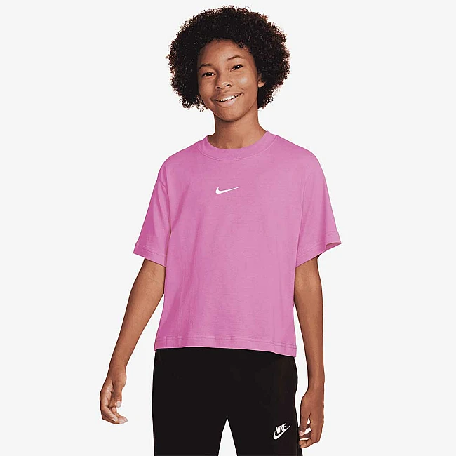 ДЕТСКА ТЕНИСКА ЗА МОМИЧЕ NIKE NSW TEE ESSNTL SS BOXY РОЗОВА