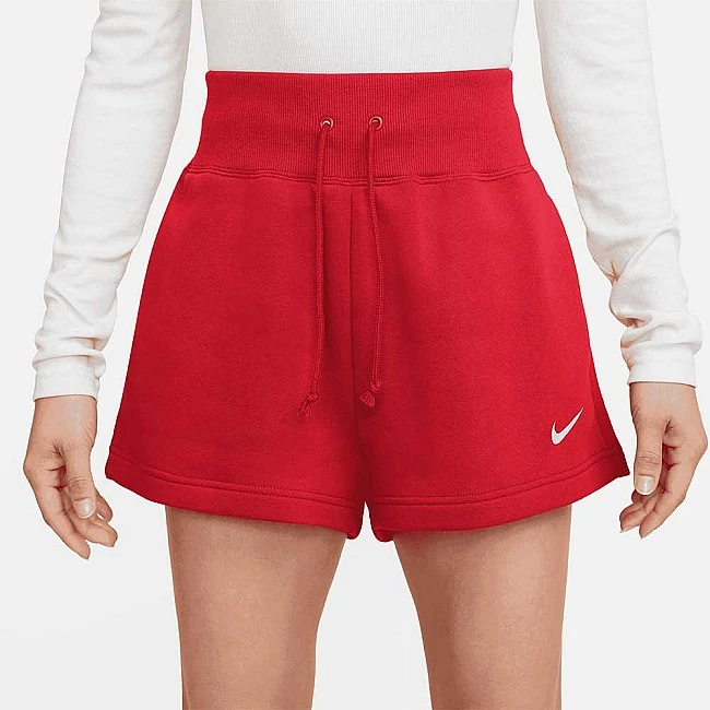 ДАМСКИ КЪСИ ПАНТАЛОНИ NIKE NSW PHNX FLC HR SHORT ЧЕРВЕНИ