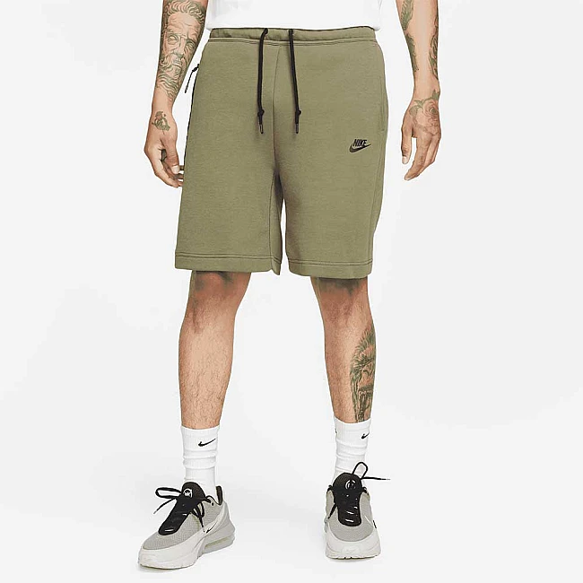 МЪЖКИ КЪСИ ПАНТАЛОНИ NIKE TCH FLC SHORT МАСЛИНЕНО ЗЕЛЕНИ