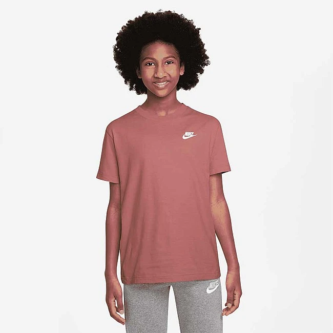 ДЕТСКА ТЕНИСКА ЗА МОМИЧЕ NIKE NSW TEE CLUB SS BOY РОЗОВО-КАФЯВА