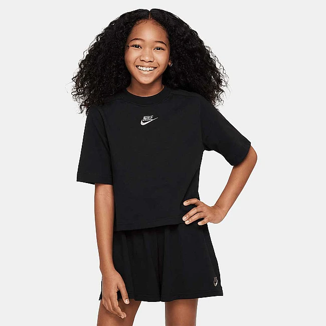 ДЕТСКА ТЕНИСКА ЗА МОМИЧЕ NIKE NSW SS TOP JSY LBR ЧЕРНА