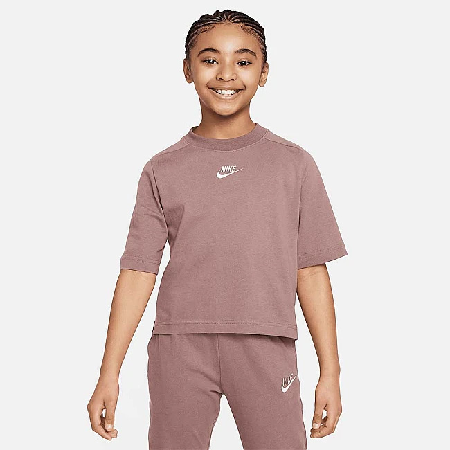 ДЕТСКА ТЕНИСКА ЗА МОМИЧЕ NIKE NSW SS TOP JSY LBR БЛЕДОКАФЯВА