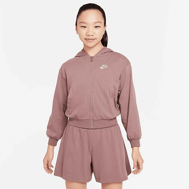 ДЕТСКО ГОРНИЩЕ ЗА МОМИЧЕ NIKE NSW FZ HDY JSY LBR БЛЕДОКАФЯВО