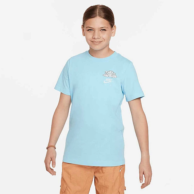 ДЕТСКА ТЕНИСКА ЗА МОМЧЕ NIKE NSW TEE AIR 2 СИВО-СИНЯ