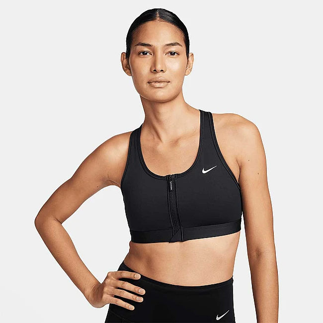 ДАМСКИ СПОРТЕН СУТИЕН NIKE DF SWOOSH PDED FZ BRA ЧЕРЕН