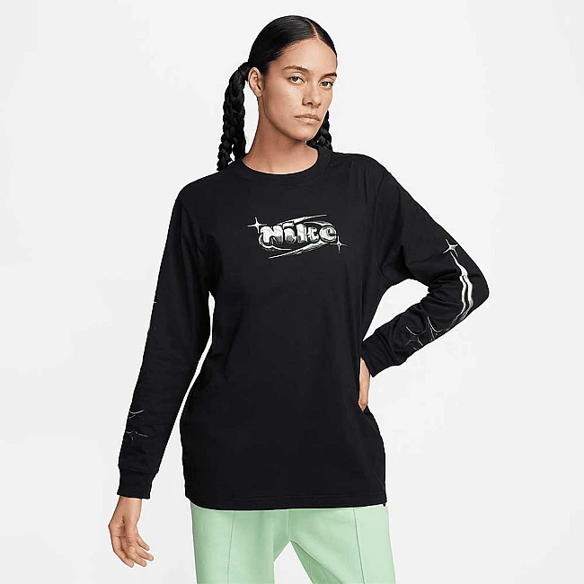 ДАМСКА БЛУЗА NIKE NSW TEE DANCE LS BF ЧЕРНА