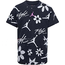 ДЕТСКА ТЕНИСКА ЗА МОМИЧЕ NIKE JORDAN ESSENTAILS AOP SS TEE ЧЕРНА