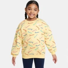 ДЕТСКА БЛУЗА ЗА МОМИЧЕ NIKE G SWOOSH LOGO BF CREW ЖЪЛТА