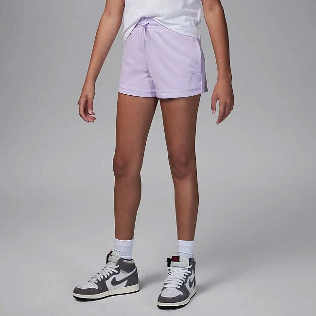ДЕТСКИ КЪСИ ПАНТАЛОНИ ЗА МОМИЧЕ NIKE G JORDAN ESSENTIALS SHORTS БЛЕДОЛИЛАВИ