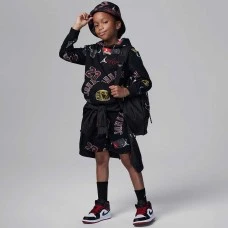 ДЕТСКИ СУИТШЪРТ ЗА МОМЧЕ NIKE JORDAN MJ ESSENTIALS FT AOP PO ЧЕРЕН