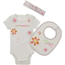 ДЕТСКИ КОМПЛЕКТ ЗА МОМИЧЕ NIKE JORDAN GIRLS DELORIS 3PC SET СИВ