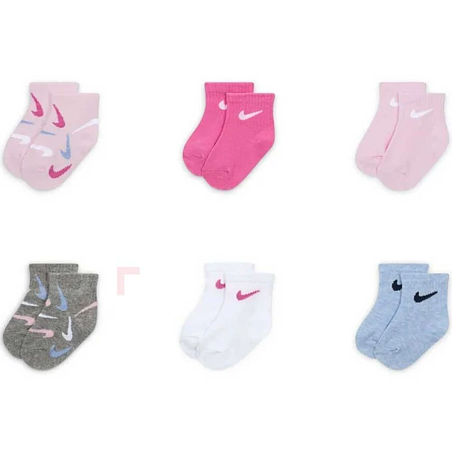 БЕБЕШКИ ЧОРАПИ ЗА МОМИЧЕ NIKE SWOOSHFETTI 6PK ANKLE SOCK МНОГОЦВЕТНИ