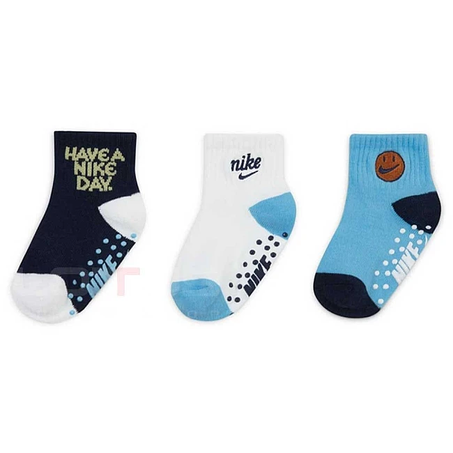 БЕБЕШКИ ЧОРАПИ ЗА МОМЧЕ NIKE B 3PK BOYS GRIPPER SOCK СИНИ