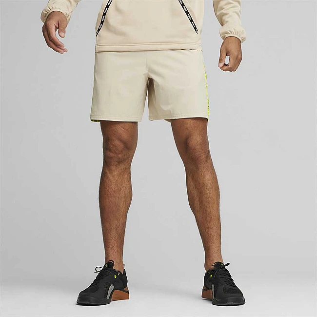 МЪЖКИ КЪСИ ПАНТАЛОНИ PUMA 52492990 FIT 7IN ULTRABREATHE STRETCH AOP SHORT БЕЖОВИ