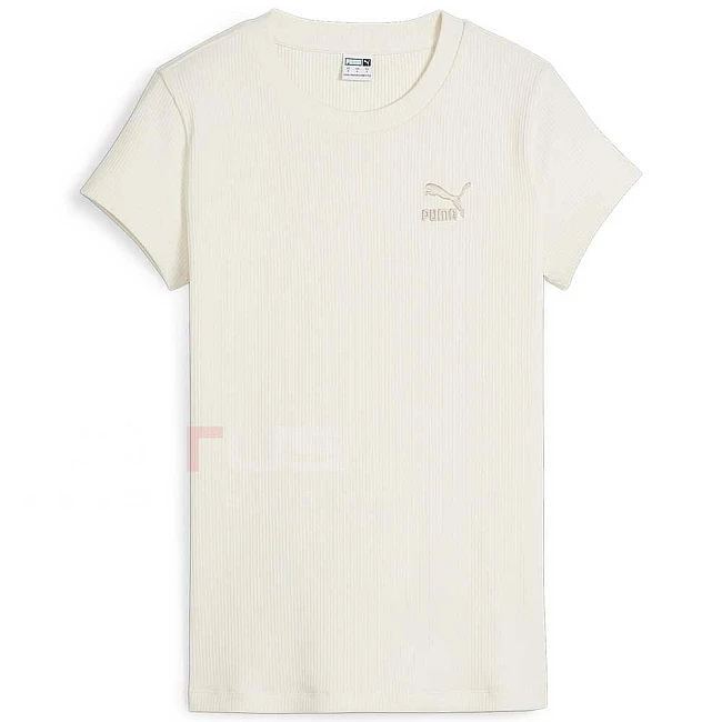 ДАМСКА ТЕНИСКА PUMA 62426499 CLASSICS RIBBED SLIM TEE БЕЖОВА