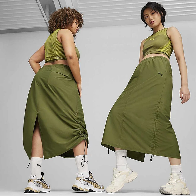 ДАМСКА ПОЛА PUMA 62429333 DARE TO MIDI WOVEN SKIRT МАСЛИНЕНО ЗЕЛЕНА