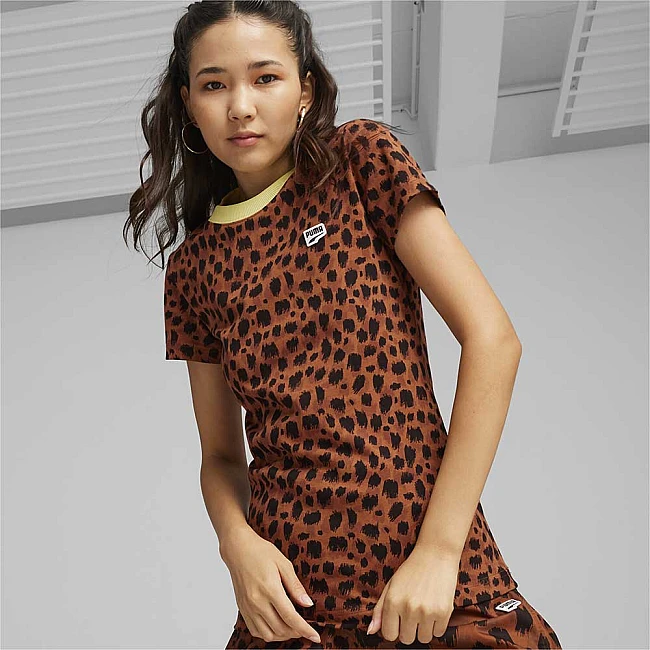 ДАМСКА ТЕНИСКА PUMA 62436281 DOWNTOWN KITTEN SLIM TEE КАФЯВА