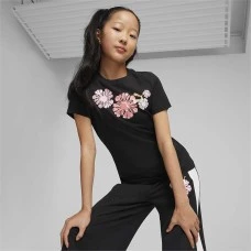 ДЕТСКА ТЕНИСКА ЗА МОМИЧЕ PUMA 62444301 CLASSICS SNFLR LOGO TEE G ЧЕРНА