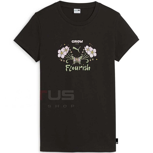 ДАМСКА ТЕНИСКА PUMA 62540701 GRAPHICS GROW & FLOURISH TEE ЧЕРНА