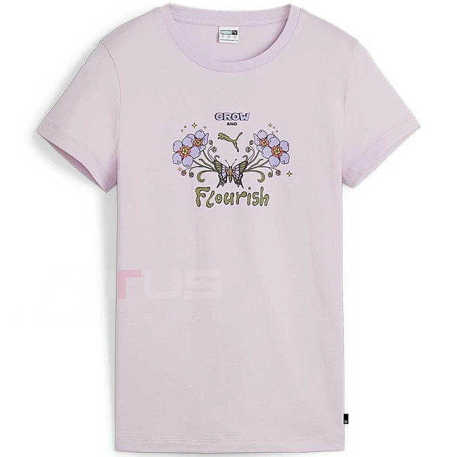 ДАМСКА ТЕНИСКА PUMA 62540760 GRAPHICS GROW & FLOURISH TEE БЛЕДОРОЗОВА