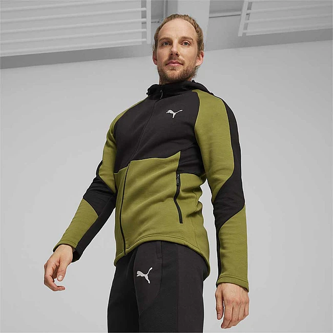 МЪЖКО ГОРНИЩЕ PUMA 67899533 EVOSTRIPE FULL-ZIP HOODIE DK МАСЛИНЕНО ЗЕЛЕН